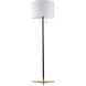 Canada 60.5 inch 100.00 watt Antique Brass and Black Floor Lamp Portable Light